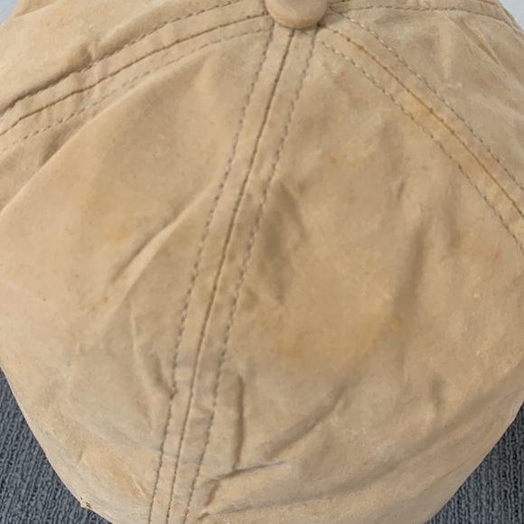 Vintage P Fitted Cap Men's Size L Tan Soft Felt 6 Panel High Profile Lined - Picture 10 of 17